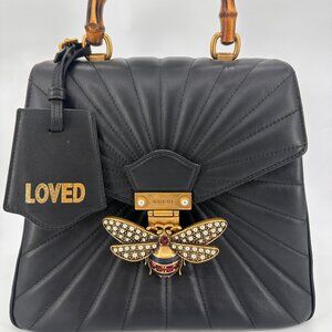 Gucci Calfskin Trapuntata Queen Margaret Bamboo Top-Handle / Backpack
